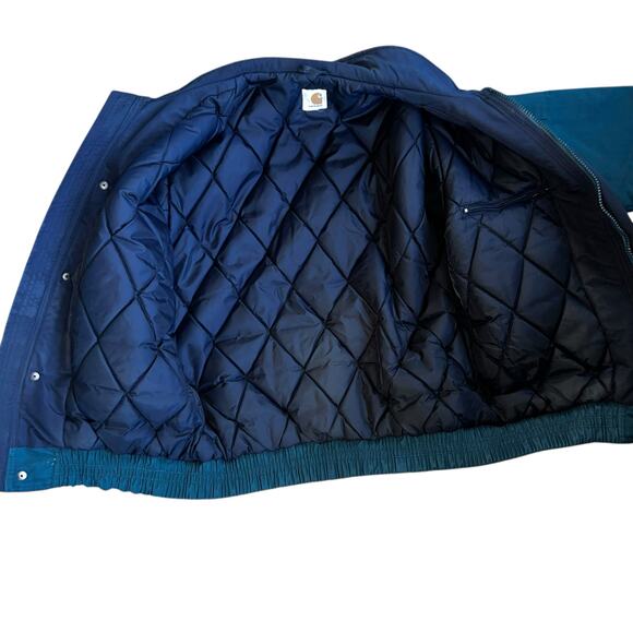 Vintage Carhartt workman's Nylon bomber style men's coat hunter green - Picture 3 of 11